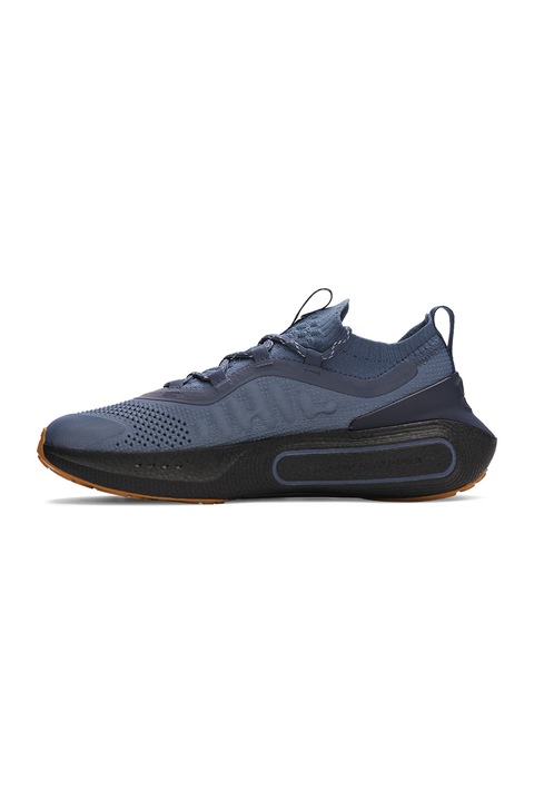 Under Armour, Pantofi sport Phantom 4 cu detalii reflectorizante, Albastru inchis/Caramel