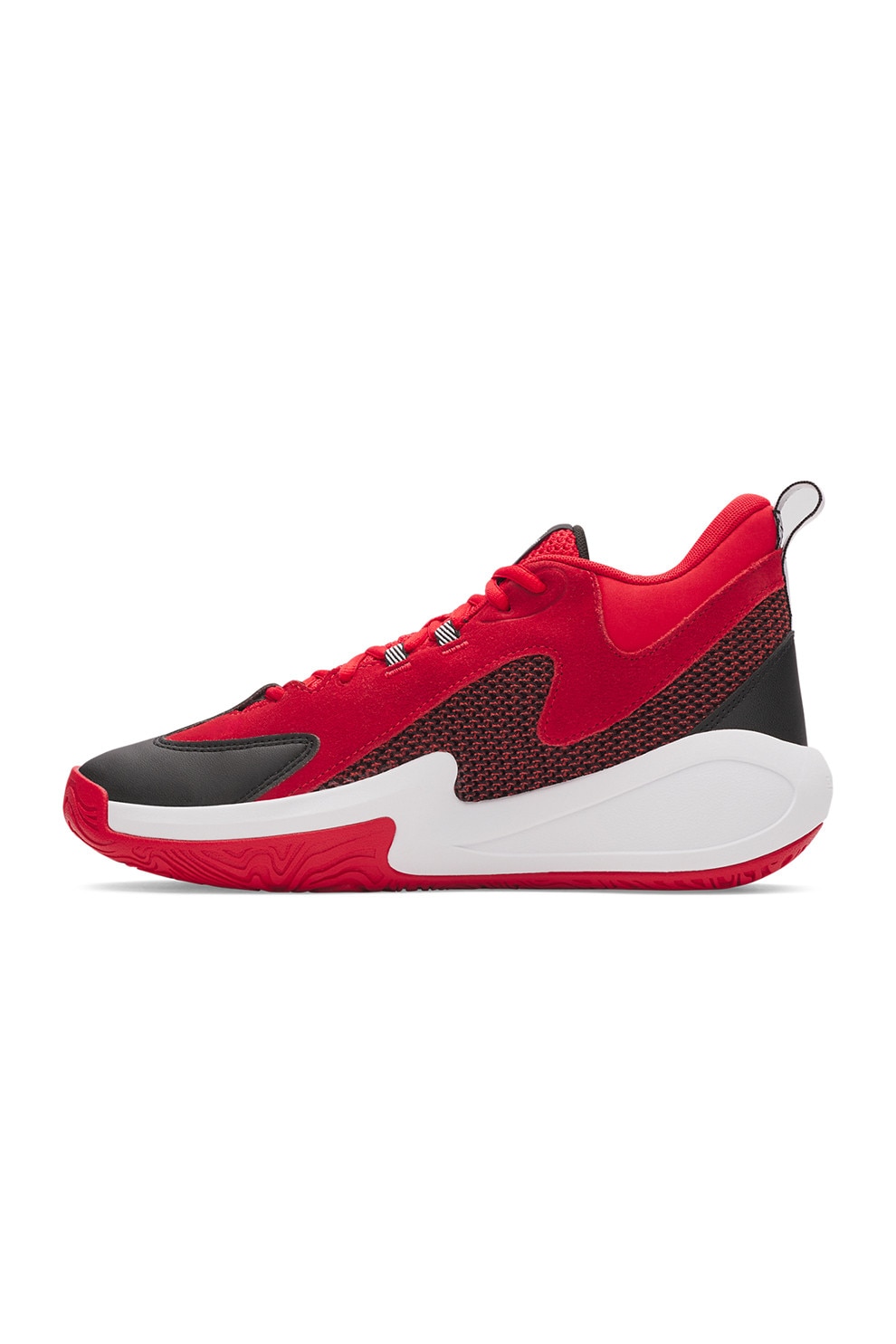 Under Armour, Pantofi mid-cut pentru baschet Curry 3Z 25, Rosu, Negru, Alb optic, 8