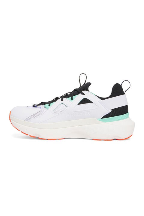 Under Armour, Pantofi sport Infinite MVMNT low-cut, Negru stins/Portocaliu mandarina/Alb optic
