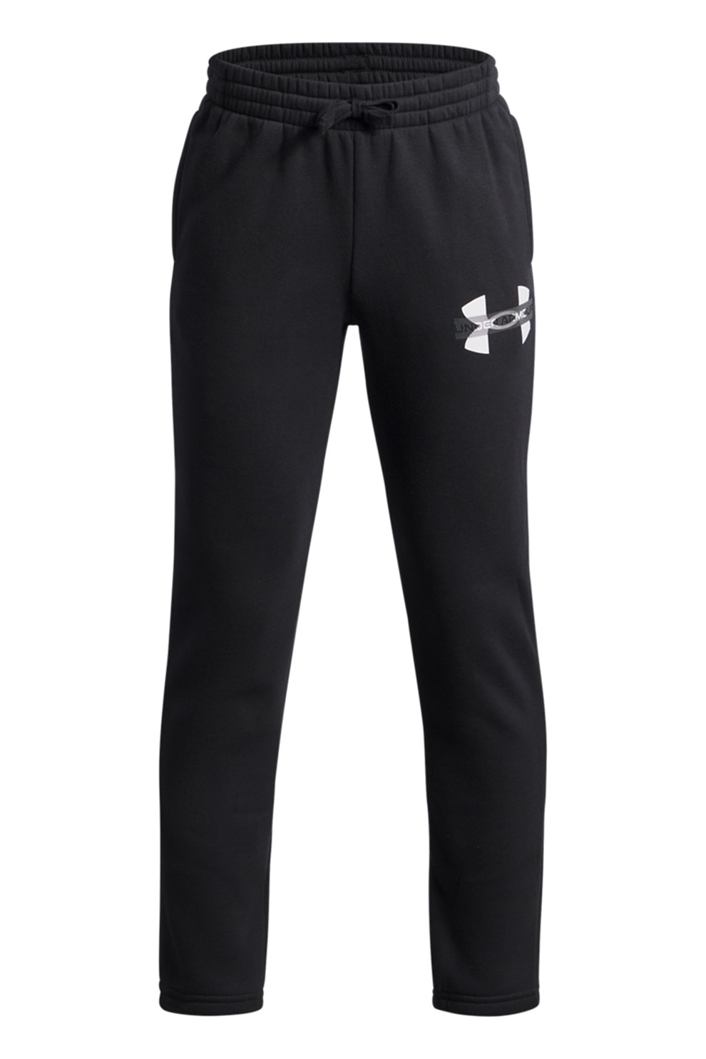 Under Armour, Pantaloni de trening cu buzunare laterale, Negru, 137-149 CM