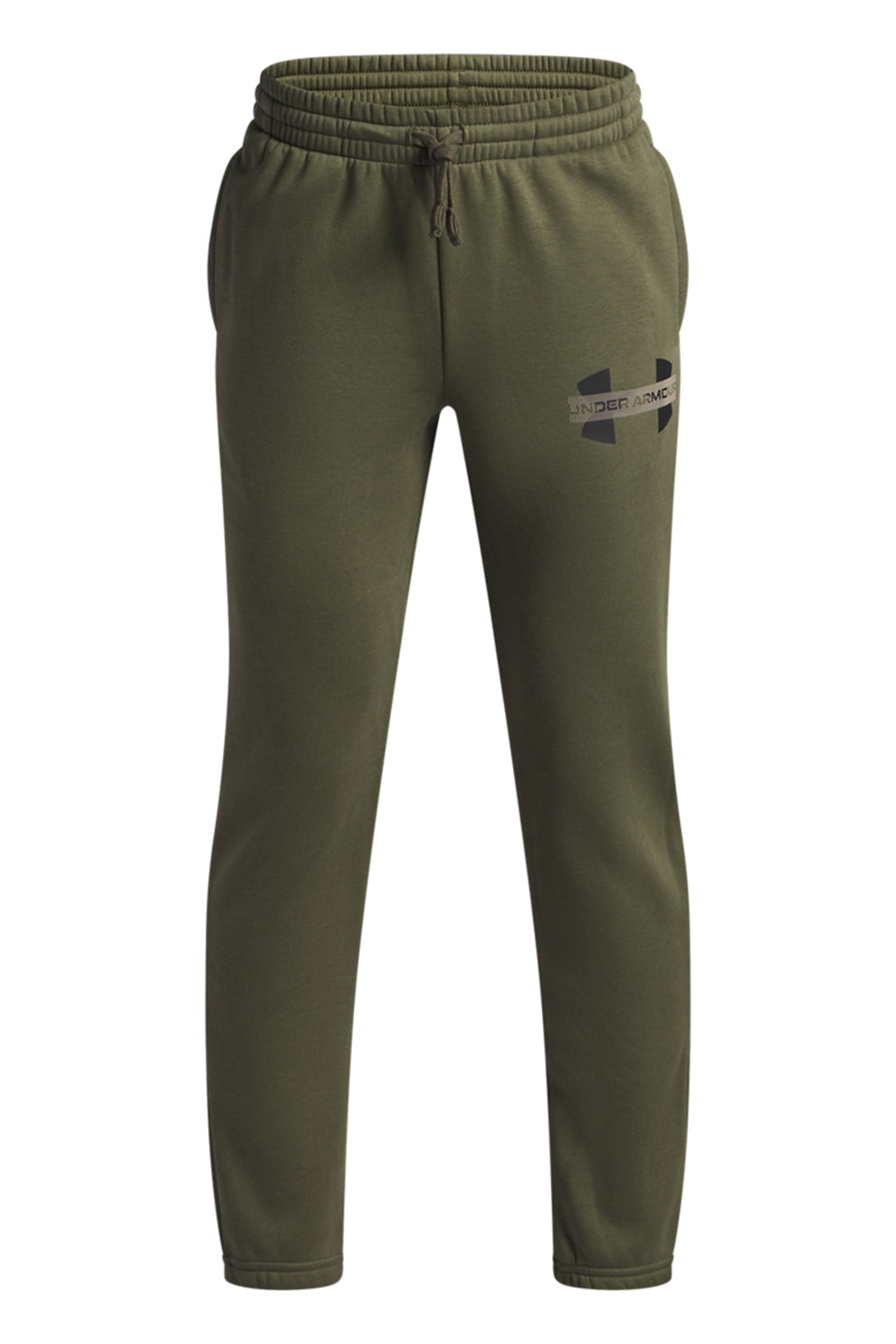 Under Armour, Pantaloni de trening cu buzunare laterale, Verde masliniu, 149-160 CM