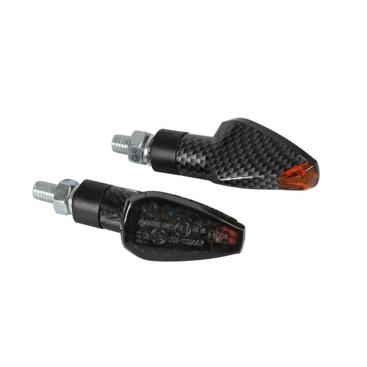 Set de 2 Semnalizatoare Moto LAMPA Tuareg LAM90099 cu Lumina Transparenta si Cabluri cu Conectori pentru Fixare Rapida