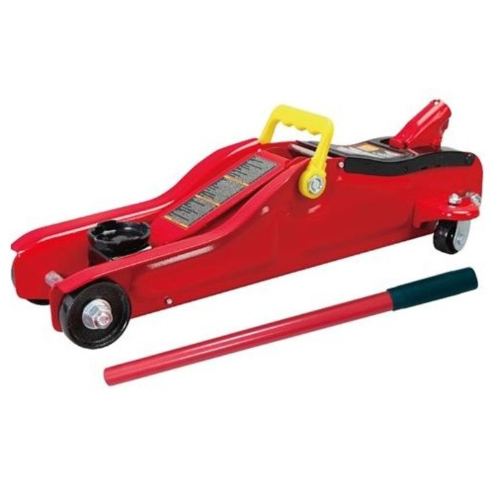 Хидравличен крик тип крокодил PETEX, модел 44750012PX, капацитет на повдигане 2 тона, височина на хода 135-340 мм, червен цвят, дължина на дръжката 75 см