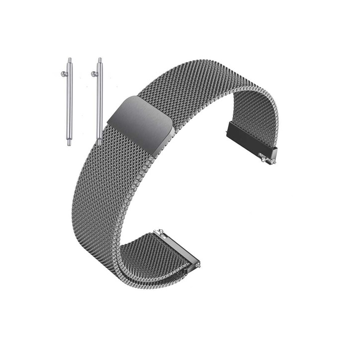 Curea pentru Smartwatch Garmin Vivomove Style, Bratara pentru toate incheieturile, prindere sigura, Metal Mesh Negru