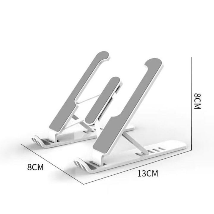 Suport telefon pliabil cu 5 niveluri de ajustare, alb, set 1 buc