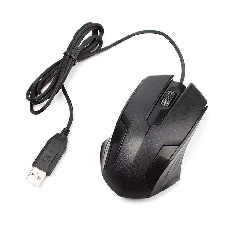 Mouse cu fir Universal M17, Ergonomic, Precizie Mare, Culoare Neagra, USB