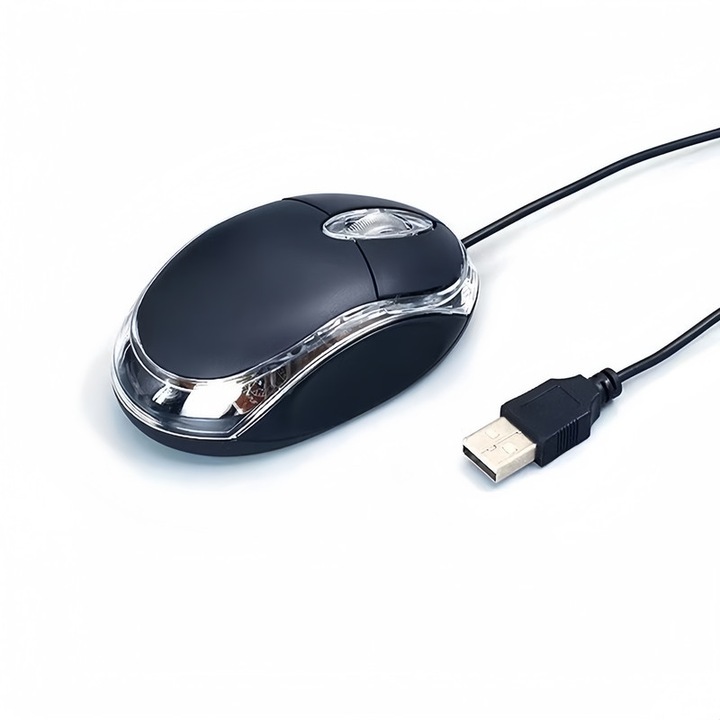 Mouse SJ100, set 2 bucati, dimensiune mica, cablu din cupru pur, Negru