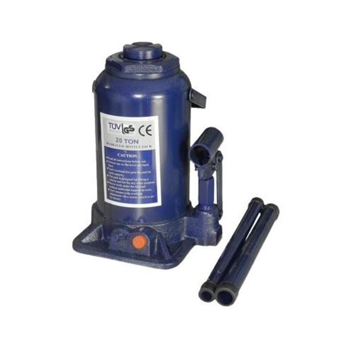 Бутилка хидравличен крик MVM TBE027/L, товароносимост 20 тона, син цвят