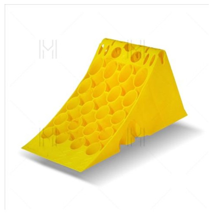 Клин за блокиране на колела MVM TWC000, 470x201x225 мм, без опора, жълта