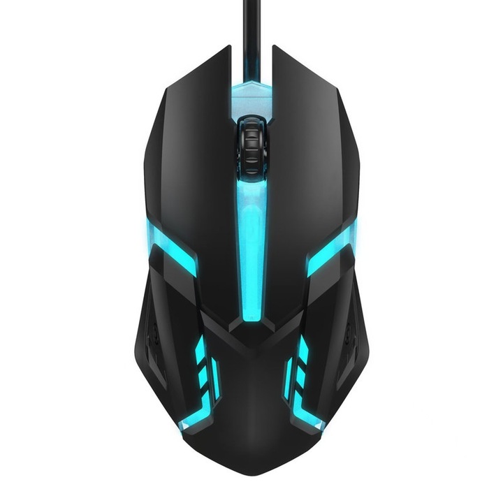 Mouse de gaming X1, iluminare multicolor, design ergonomic, negru