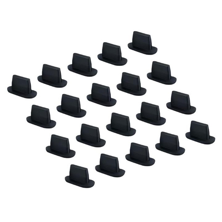 Set 20 bucati dopuri de praf pentru interfata Lightning, negru, cu cutie de depozitare