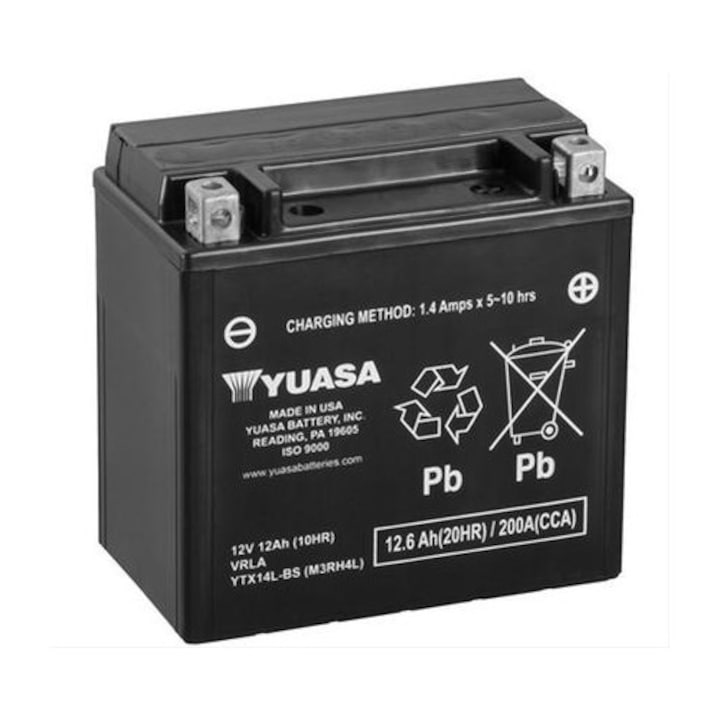 Acumulator Moto YUASA 12V 12Ah 200A (CP) YTX14L-BS