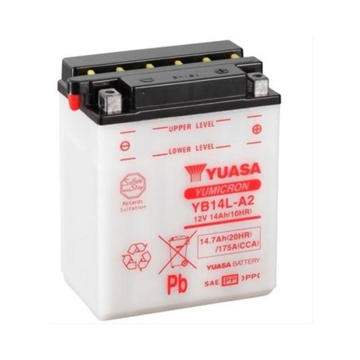 Мото акумулатор YUASA 12V 14Ah 175A (CP) - Модел YB14L-A2