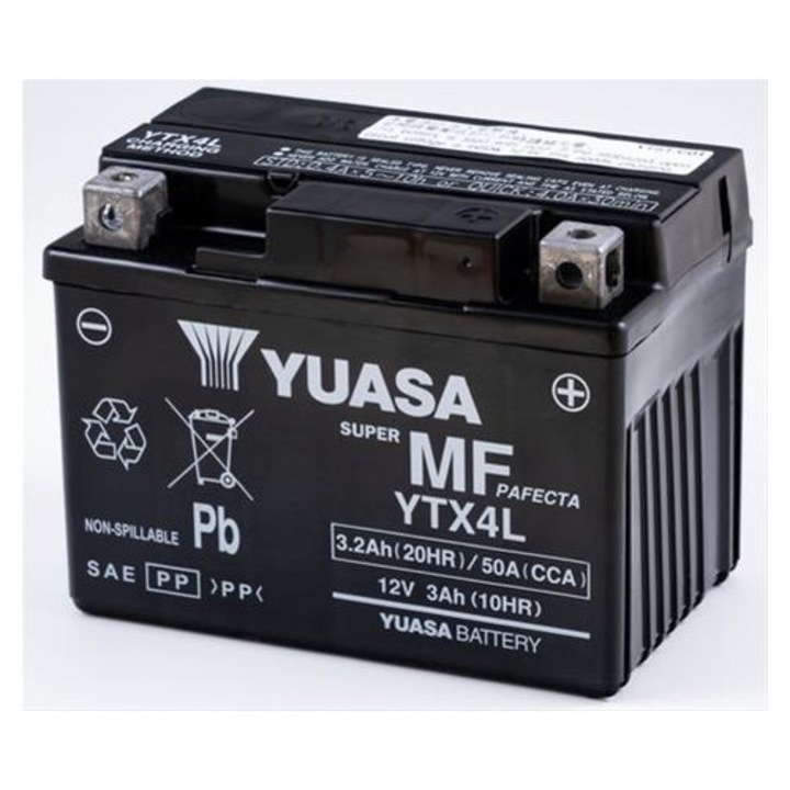 Acumulator Moto YTX4L 12V 3Ah 50A (WC) - Yuasa