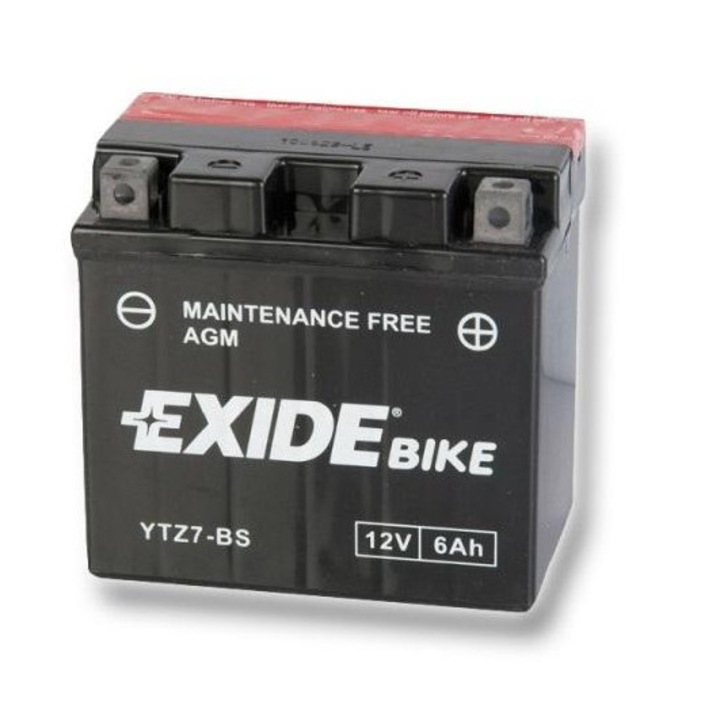 Baterie moto EXIDE fara intretinere EBYTZ7-BS, 12V, 6Ah, 70A curent de pornire