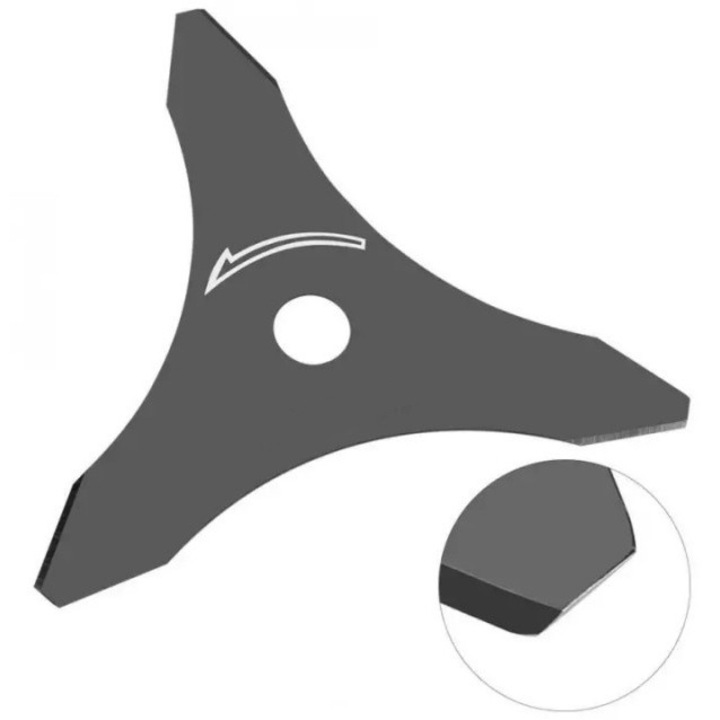Disc de taiere model Y pentru motocoasa, 3 laturi, 255 x 20mm
