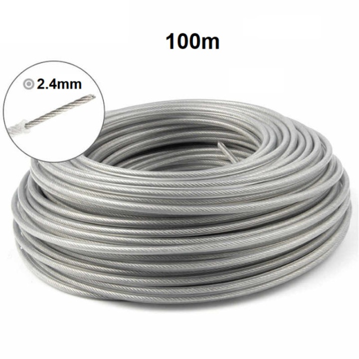 Fir motocoasa cu insertie otel 2.4mm x 100m