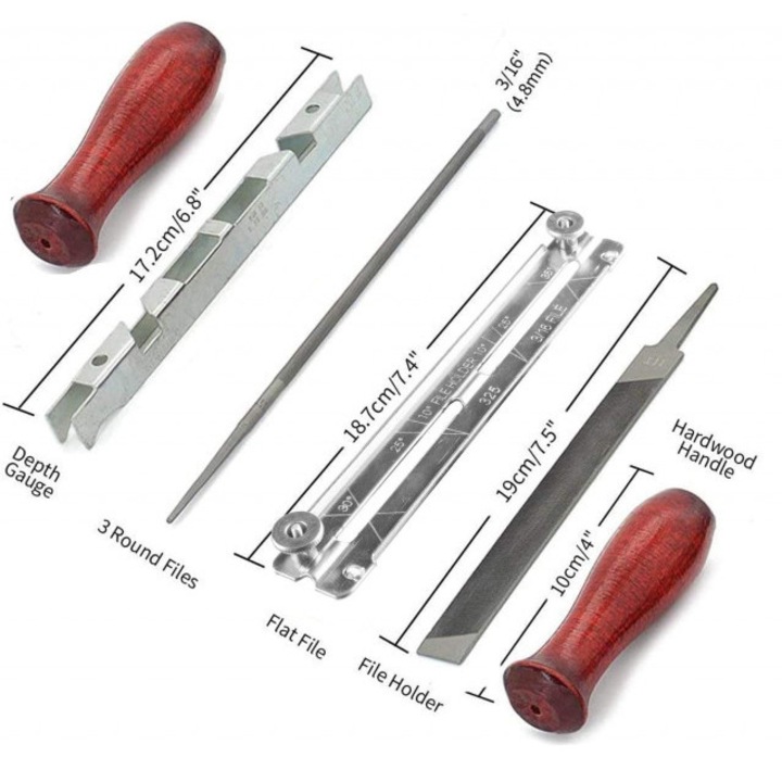 Set de 6 piese pentru ascutirea lantului drujbei