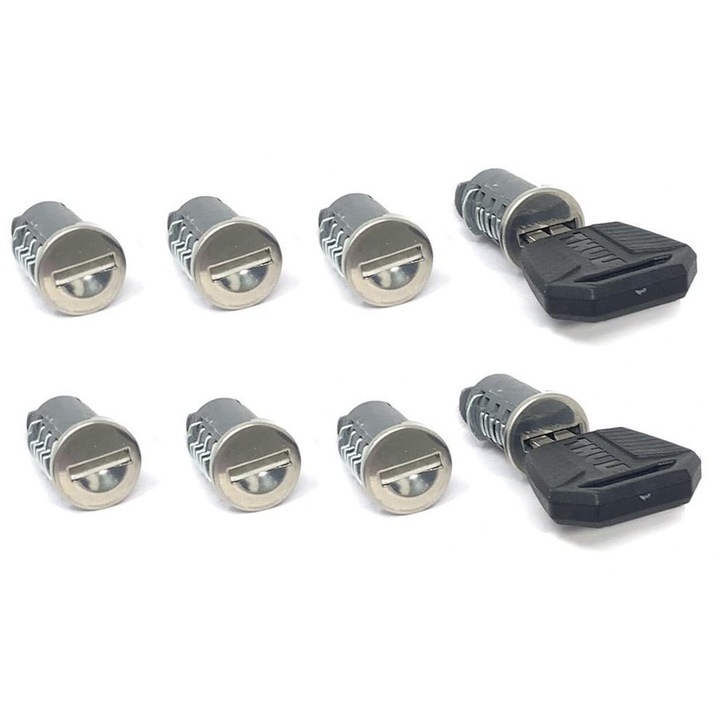Set de 8 Butuci si Chei pentru Sistemul Thule One-Key TH450800, Compatibil cu Blocarea Portbagajelor Thule