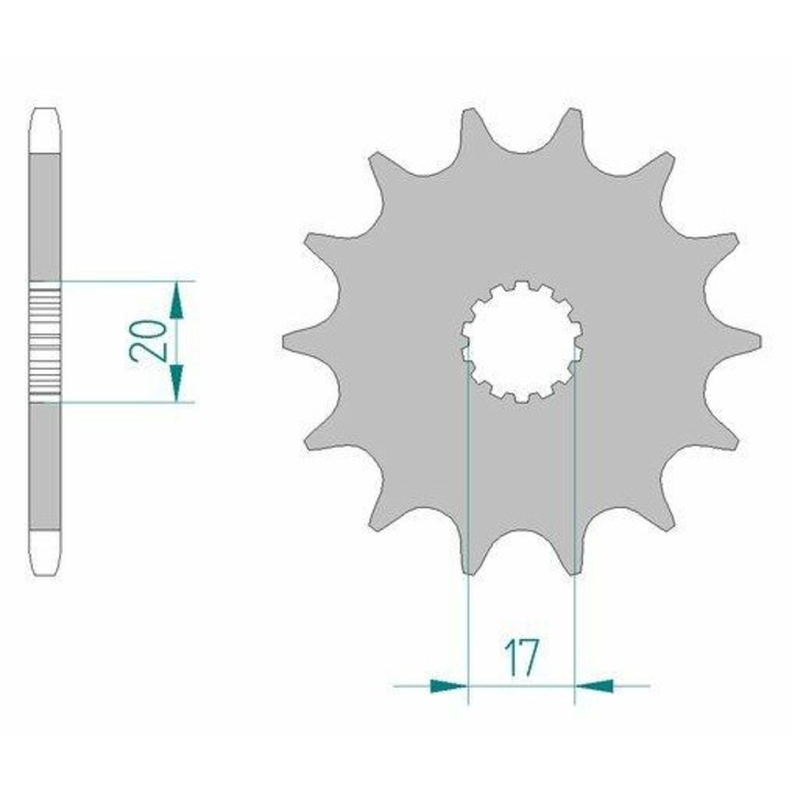 Pinion fata standard din otel AFAM 21203 - 520 - 13 dinti (moto)