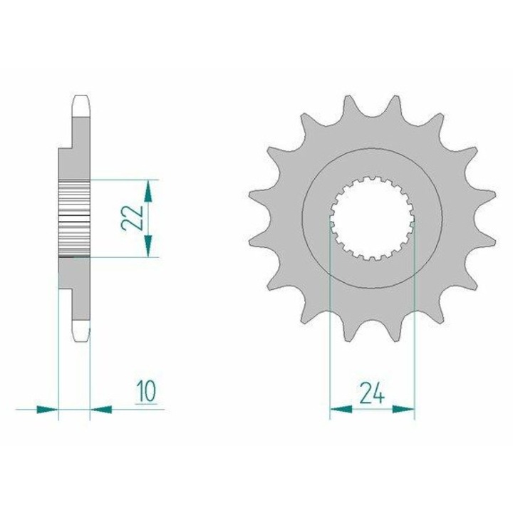 Pinion fata standard din otel AFAM 61301 - 520 - 16 dinti (moto)