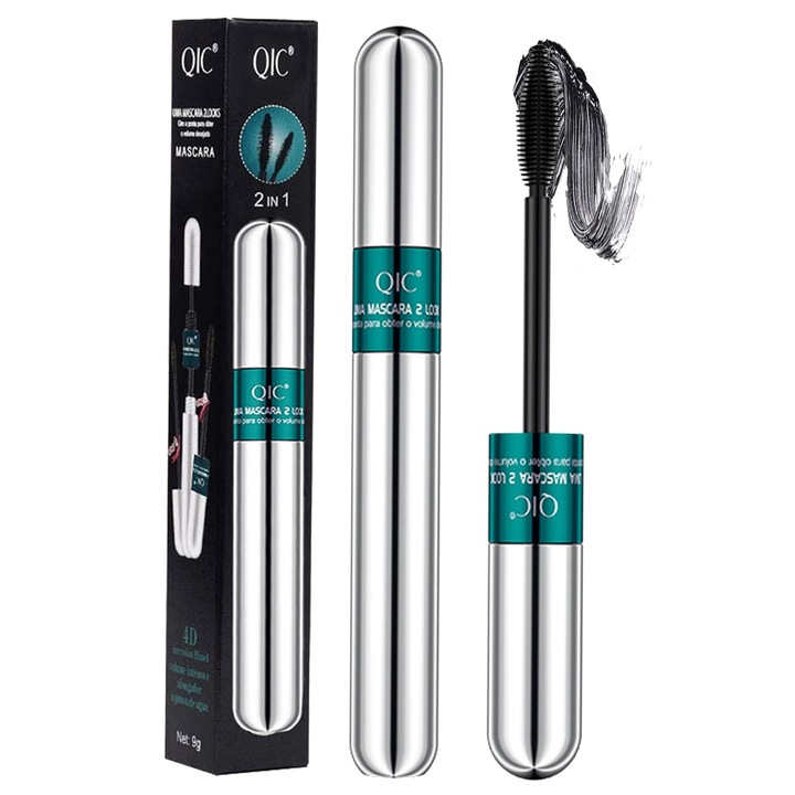 Mascara cu efect dublu: ingroasa, alungeste, este rezistent la apa, onduleaza si nu se intinde