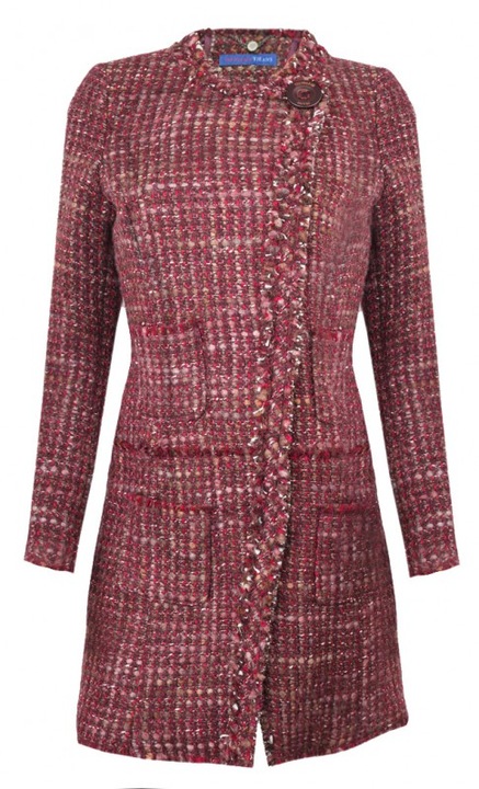 Palton dama Trussardi, Acril/Lana/Poliester/Bumbac, Visiniu, M INTL