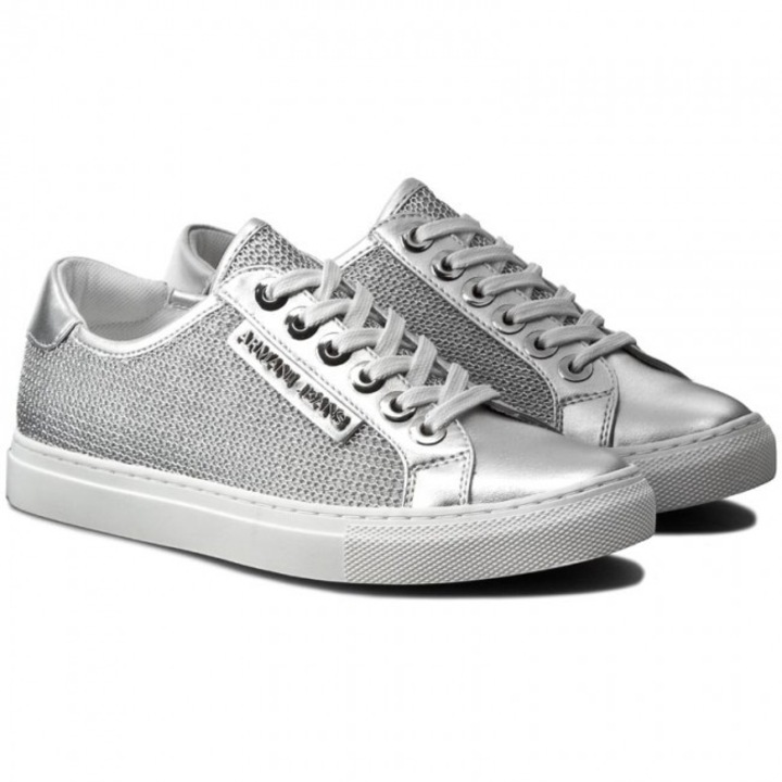 Дамски кецове 925208, Armani Jeans, Текстил, Сребрист, 36 EU