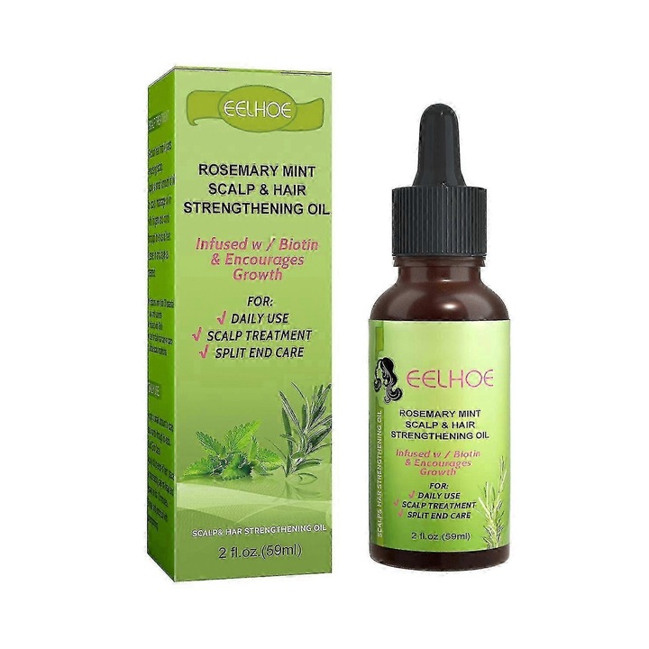 Ulei esential pentru cresterea parului, 59ml, cu menta si rozmarin, previne caderea parului, ingrijire scalp