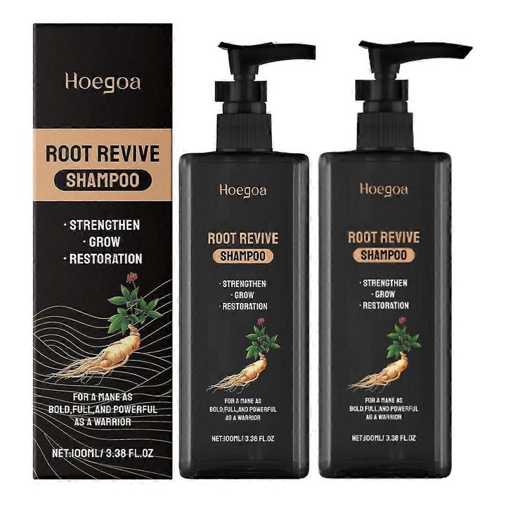 Sampon activator cu extract de radacina de ghimbir, HOEGOA, 2 bucati, pentru restaurarea parului, ingrijire zilnica, toate tipurile de par