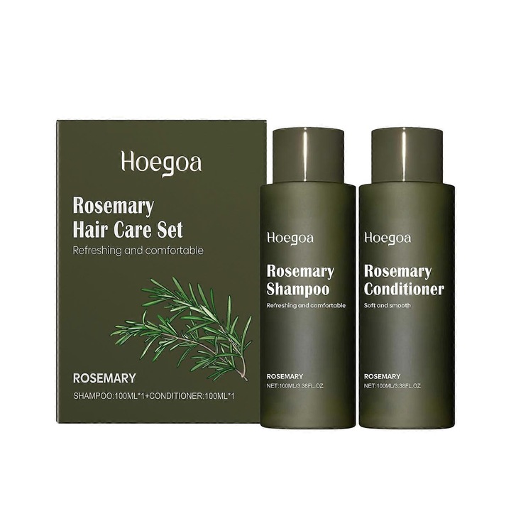 Set Sampon si Balsam pentru Par cu Rozmarin, Controlul Matretii, Hidratant, 2 seturi