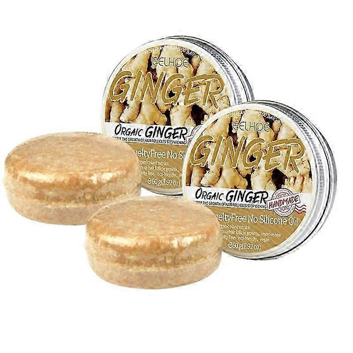 Сапун за коса с джинджифил, 60гр, комплект 2 броя, грижа за косата, намалява косопада, контрол на омазняването, многоцветен, EELHOE