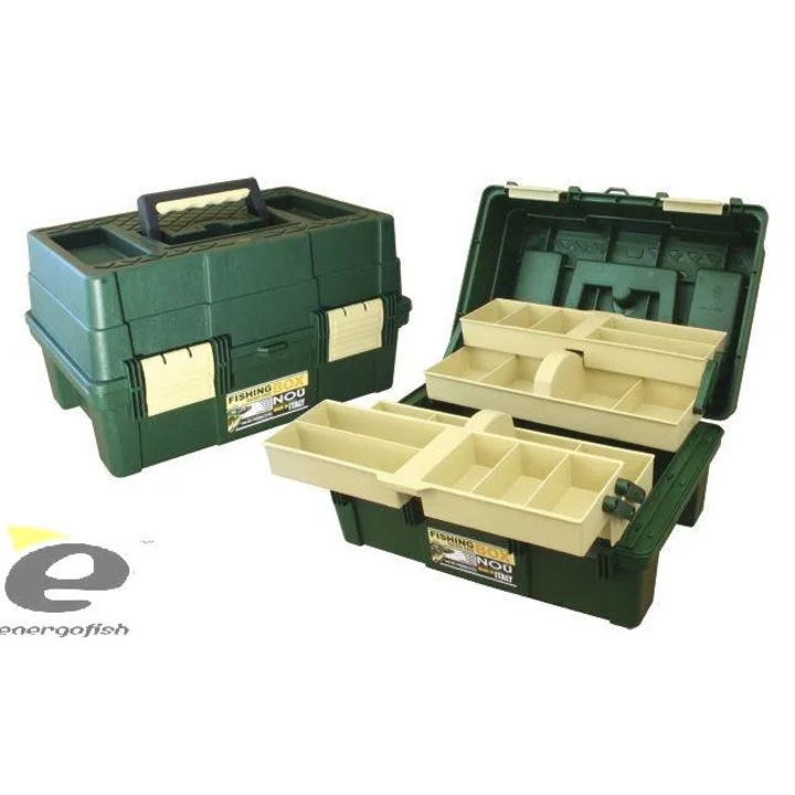 Valigeta Pescuit Cantilever Tip 345, 42x30x24 cm, Rezistenta cu Tavi Retractabile