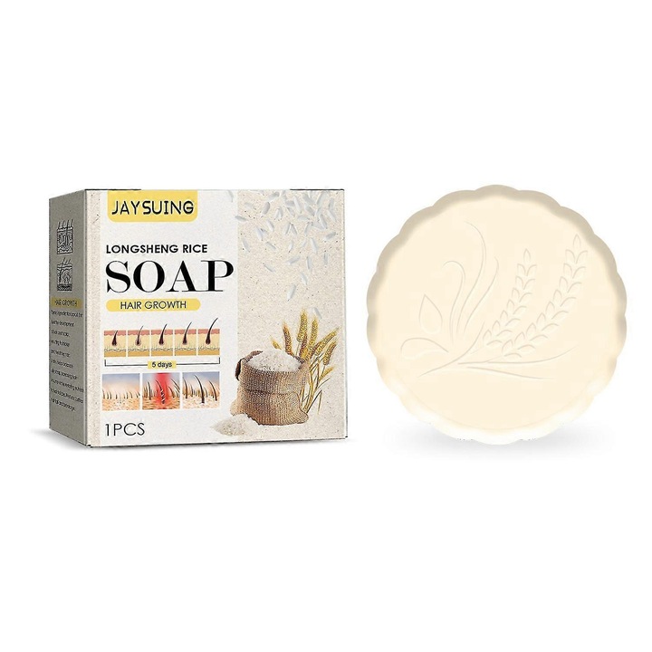 Szilárd sampon hajnövekedéshez, 73x73x20mm, természetes összetevők, zsíros fejbőr kiegyensúlyozása, Jaysuing