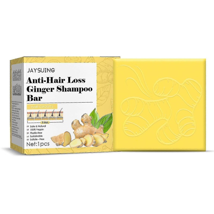 Szilárd sampon, Jaysuing, hajnövesztő kezelés, fejbőr tisztítás, 200g