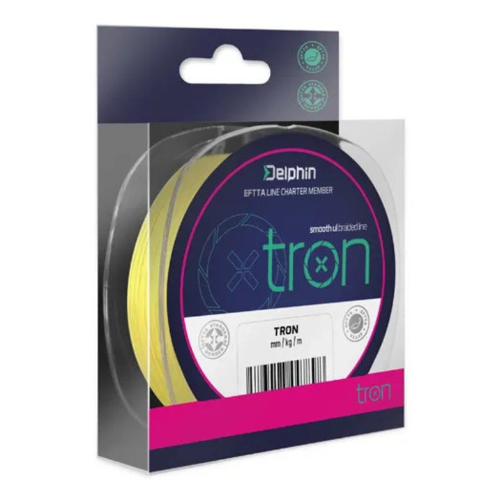 Fir Textil Delphin Tron Galben Fluo, 300m, Diametru 006mm, Rezistenta 5-6lbs
