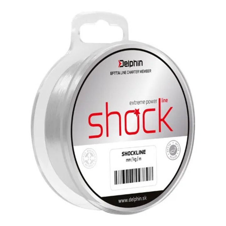 Монофилно влакно Delphin Shock Line, Прозрачно, 80м, Диаметър 0.60мм