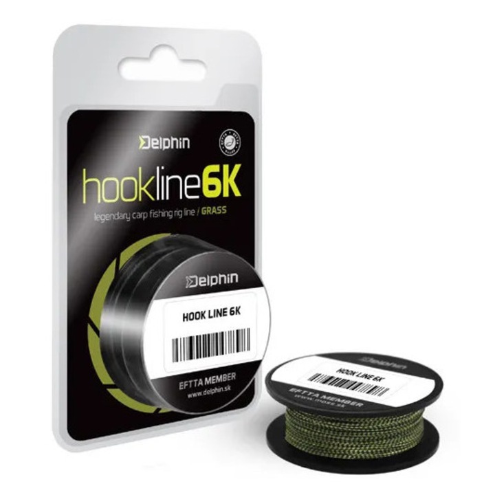 Fir Textil Delphin Hookline 6K Grass Green, 20 Metri, 35 Lbs pentru Pescuit Crap
