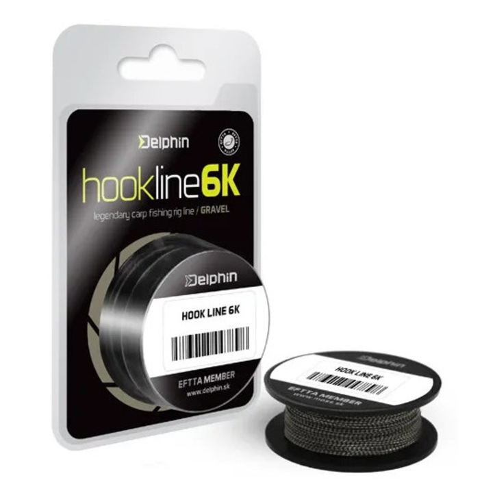 Fir Textil Delphin Hookline 6K Gravel, 20 Metri, 35 Lbs, Diametru 0.12-0.50 mm, pentru Monturi Crap