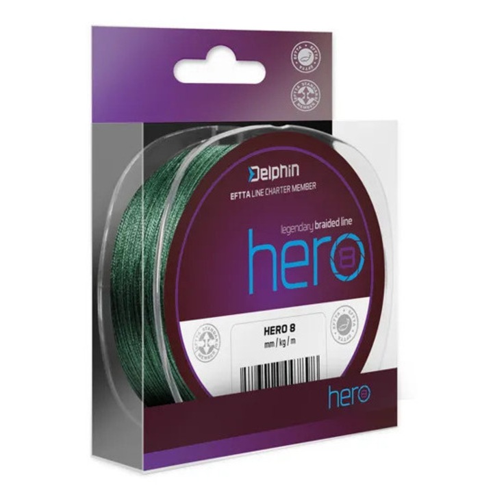 Fir Textil Delphin Hero 8 Verde, 300 Metri, Diametru 0.40 mm