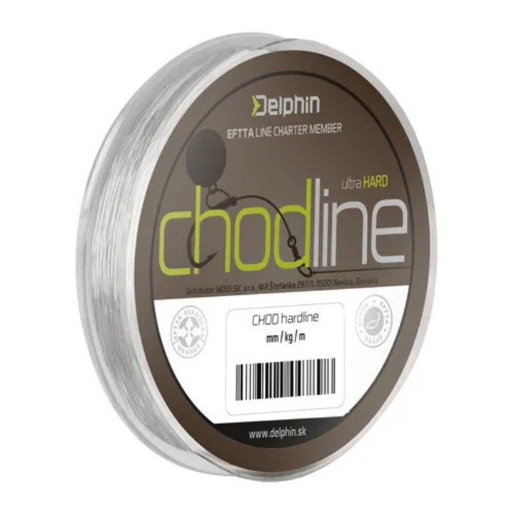 Прозрачно монофилно влакно Delphin ChodLine, 25м, диаметър 0.45мм за монтажи Chod-Rig