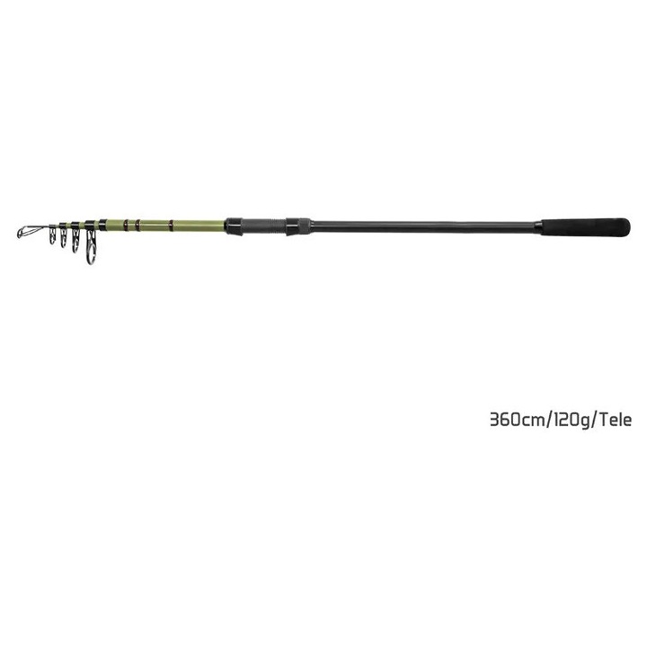 Lanseta Telescopica Delphin Partisan 3.60m 120g pentru Crap, 3.60 m, 120 gr, 6 Tronsoane, Inele SiC