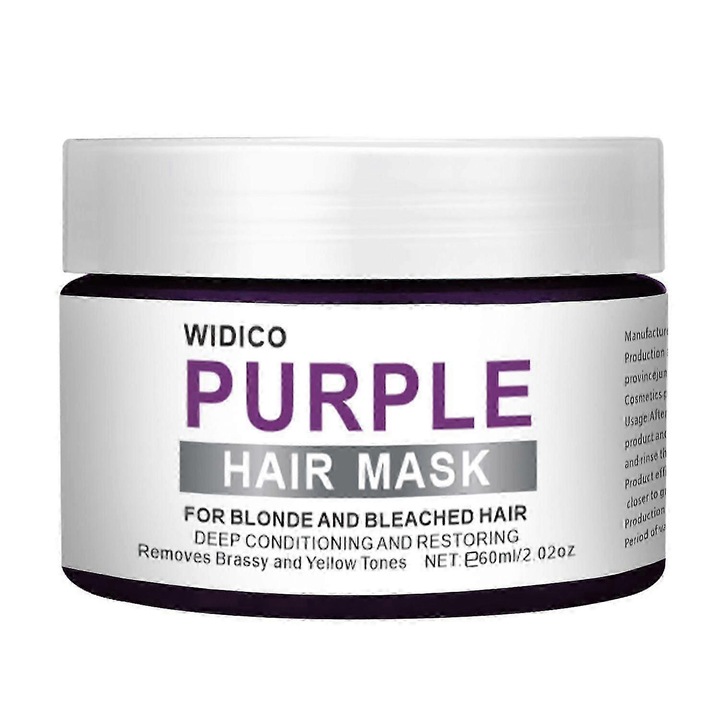 Masca de par cu keratina purpurie, tratament intensiv pentru par blond si decolorat, neutralizeaza tonurile aramii, 1 buc. WIDICO