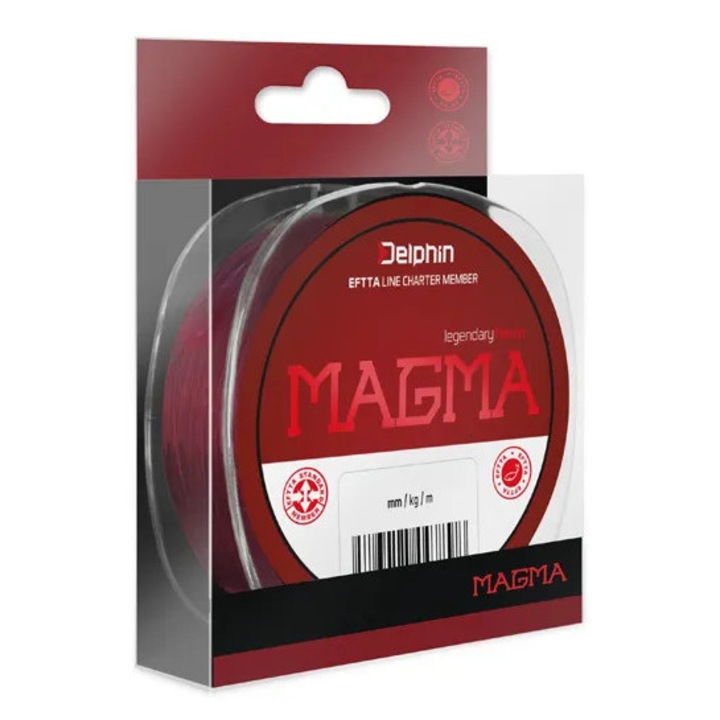 Fir Delphin Magma Visiniu, Monofilament, 500m, Diametru 0.261mm, Rezistenta la Nod 5.6 kg