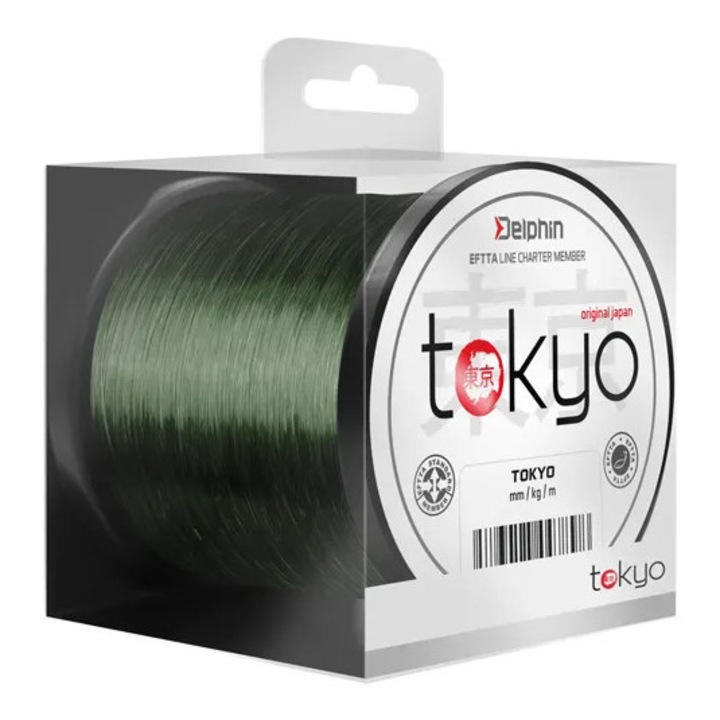 Fir Monofilament Delphin Tokyo Verde, 0.369 mm, 300 m, Rezistenta 22lbs