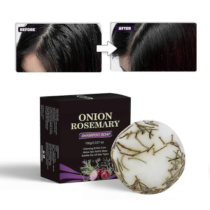 Sampon solid pentru par, Rosemary, 2 buc, curatare profunda, control ulei, ingrediente naturale