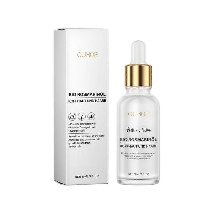 Ulei de par organic cu rozmarin si menta, Eelhoe, tratament pentru intarirea parului, 60 ml