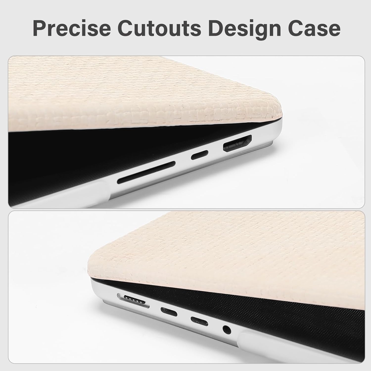 Carcasa Hard Shell cu textura de tesatura pentru MacBook Pro 14 (2021/2022/2023/2024/2025) (M5/M4/M3/M2/M1 Pro Max) (A3434/A3112/A3185/A3401/A2918/A2992/A2779/A2442), Husa & Protectie MacBook,, Bej