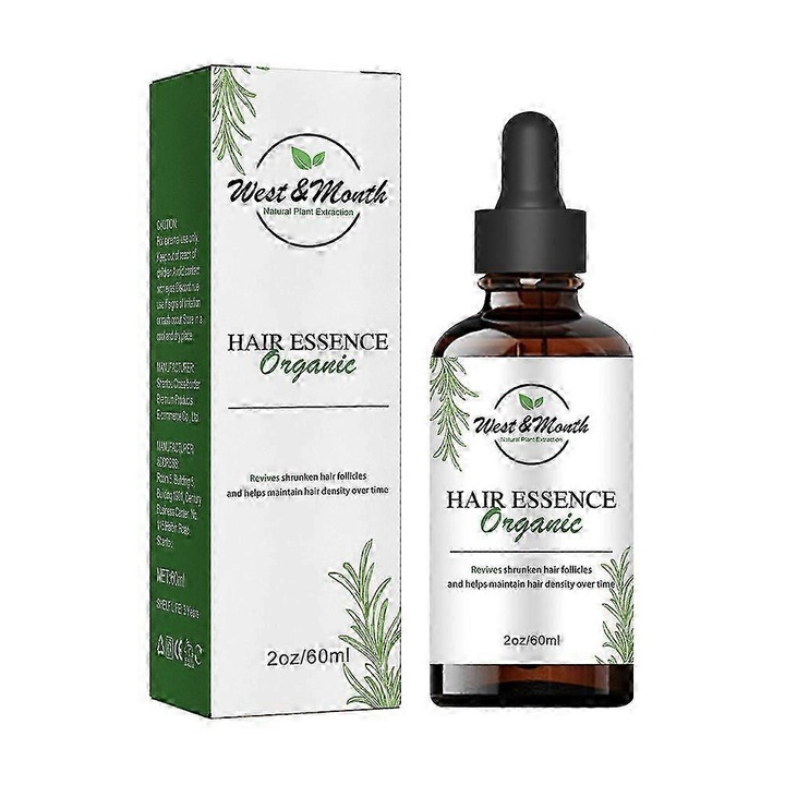Ulei esential pentru par dens, 60ml, cu ulei de argan si ulei de ricin, 11.8x3.5x3.5cm WEST&MONTH