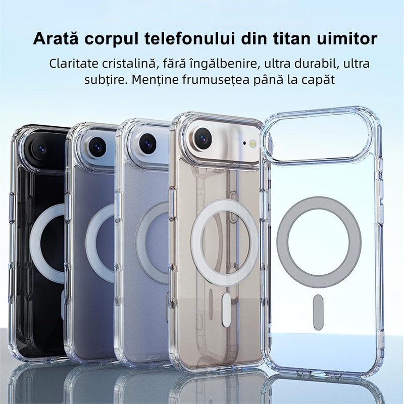 Husa de Protectie, Husa Compatibila cu Incarcare Magsafe pentru iPhone 17 Air, MOGU® pentru Incarcare Wireless, Margini Ridicate pentru Protectia Ecranului si a Camerelor, Absorbtie de soc anti-coliziune pe patru fete, din Material PC+TPU